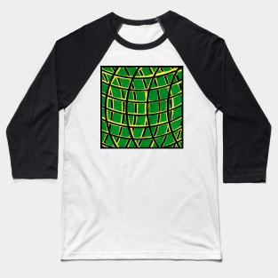Green Yellow Hemisphere Geometric Abstract Acrylic Painting Baseball T-Shirt